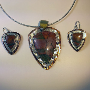 Red Creek Jasper with Sterling Copper and Brass3