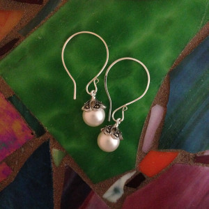 Pearl and Malakite Earrings