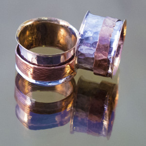 Silver and Copper Spinner Rings-1