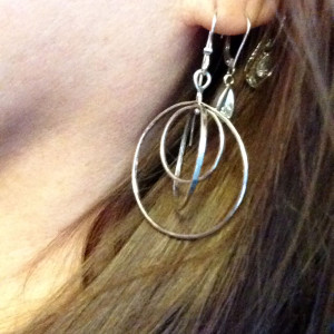 Sterling Kinetic Hoop Earrings
